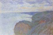Claude Monet On the Cliff near Dieppe,Overcast Skies painting